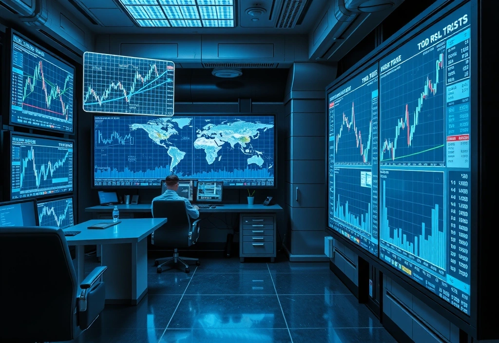 Advanced trading dashboard with multiple monitors